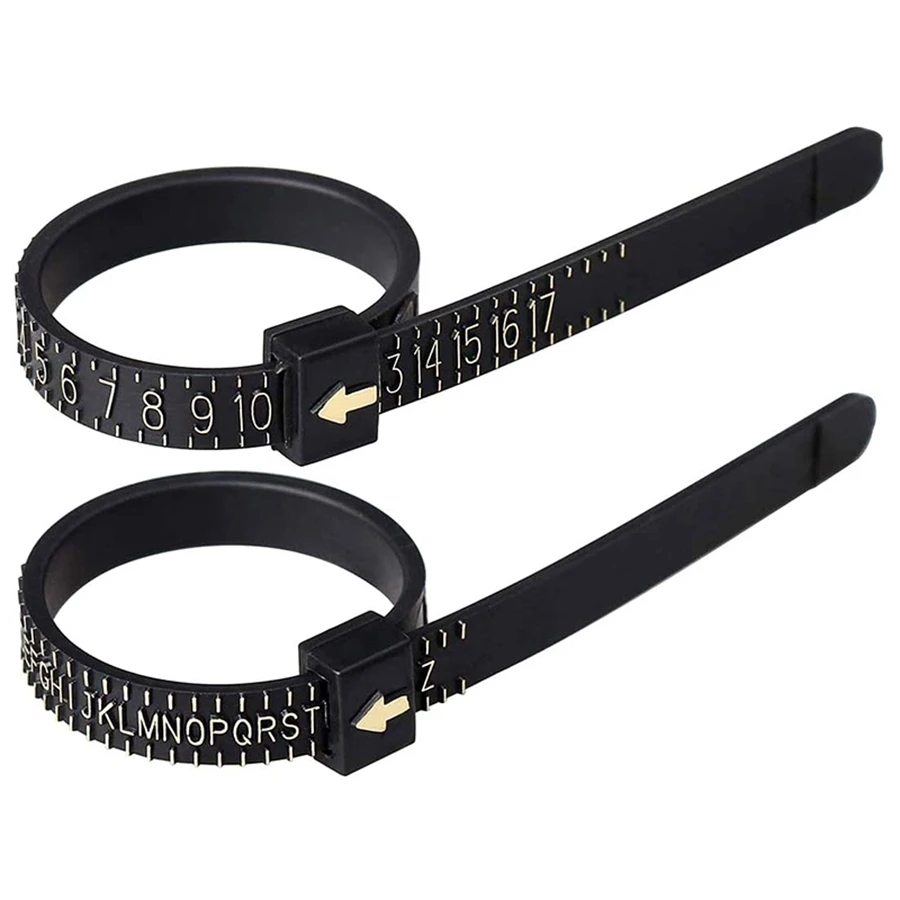 ABIY-2 American English Ring Size Tischanzug, Fingermessband, verwendet für die Schmuckmessung, geeignet für Damen