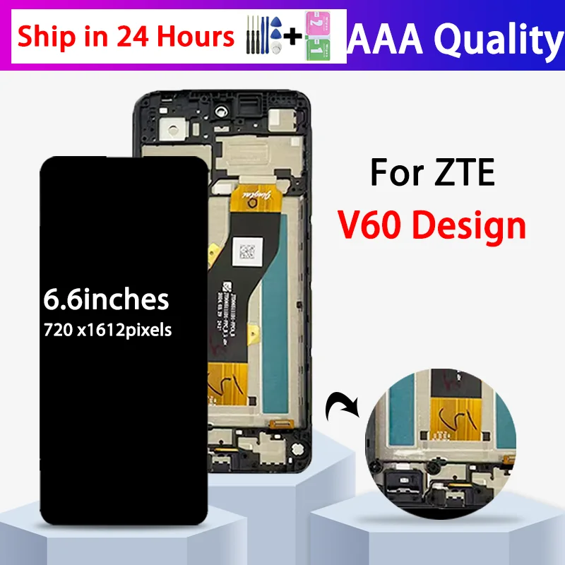 Z2350 Lcd Premium para ZTE Blade V60 Vita /V60 Desigh pantalla táctil digitalizador Panel montaje con marco