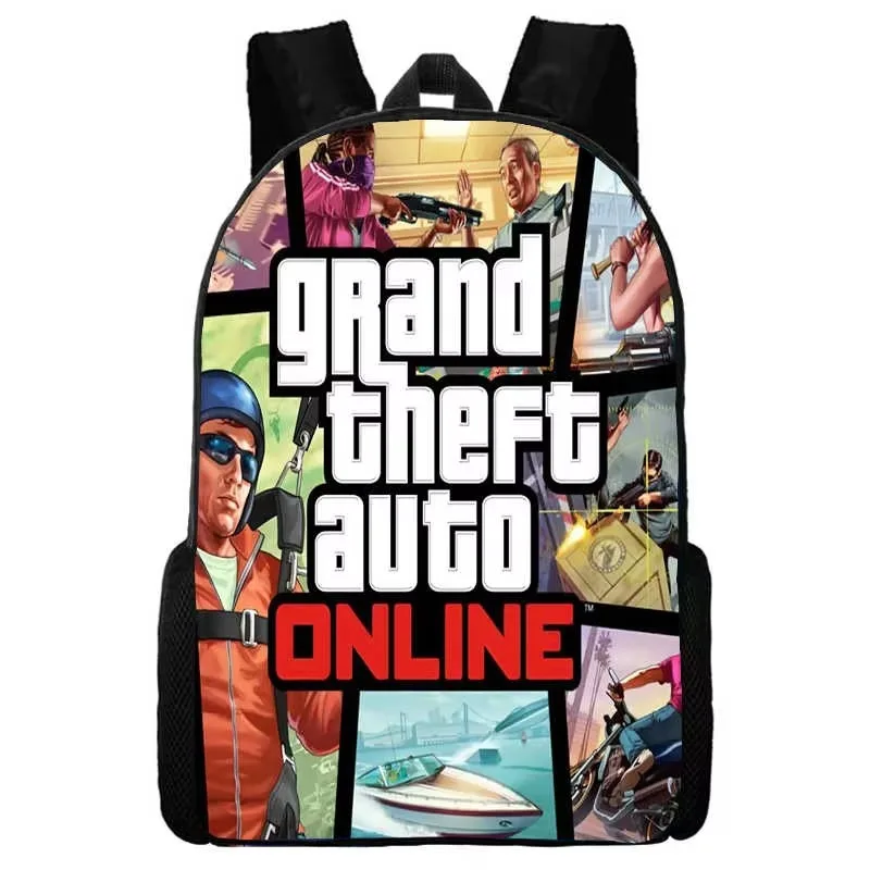 

Mochila for Grand Theft Auto Collage School Bags for Boy Girls Waterproof College School Adventure Game GTA Bag Print Bookbag
