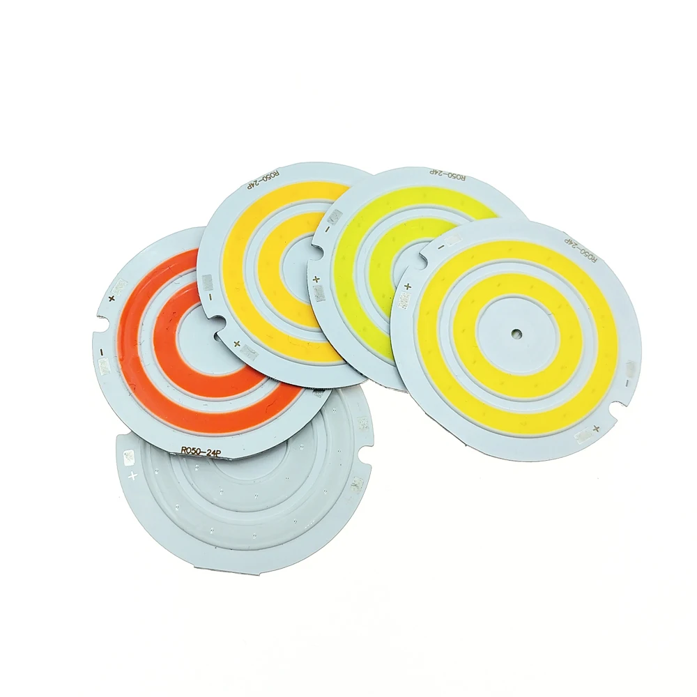 50mm Circular Light Panel 3.7V 2W LED White/Warm White/Neutral White/Red/Blue 3-4V Double Ring COB Light Panel Light Source