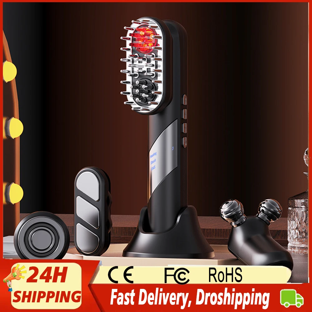 

4-in-1 Multi-Functional Beauty Device Electric Scalp Massage Comb Red Light Therapy Hair Care Comb Skin Lifting Face Sculpting