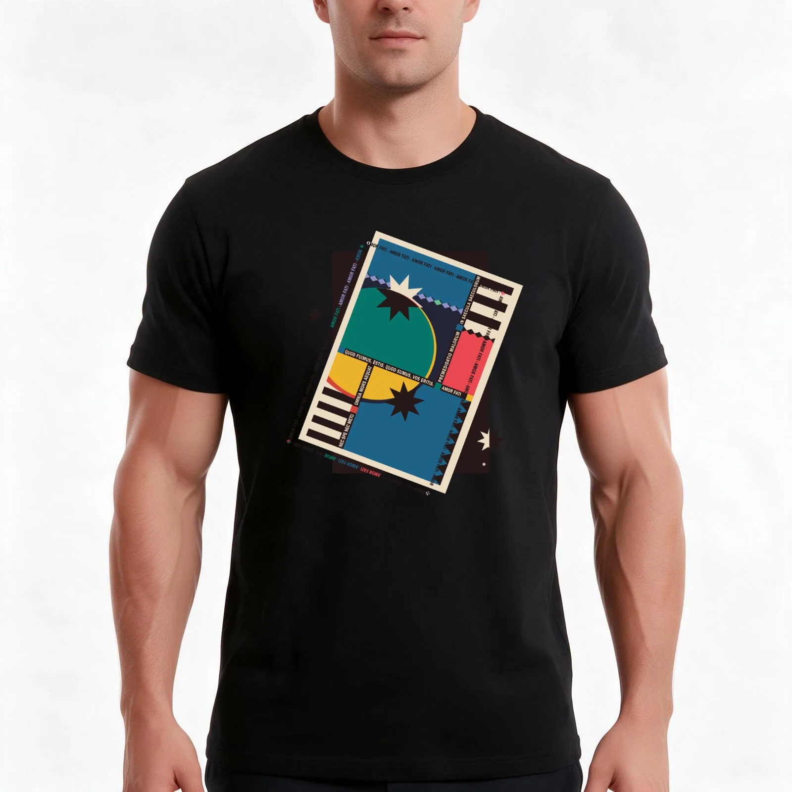 Amor Fati Variation I T-Shirt, Summer Casual Cotton Tee, Oversized Streetwear Tops, Vintage Graphic Print, Unisex Men Women