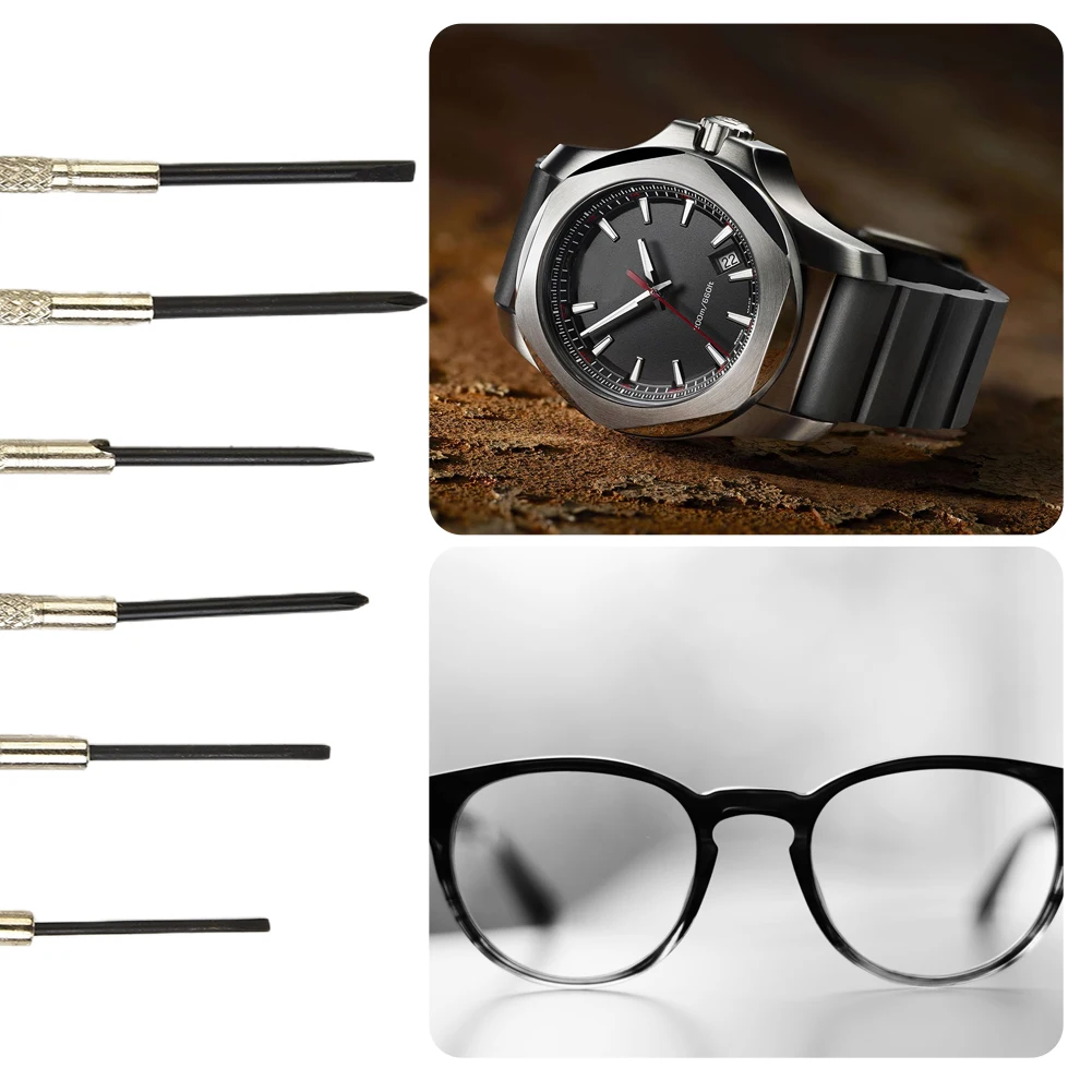 Micro-Size 6pc Screwdriver Kit For Watchmakers Jewelers Opticians And Electronics Repair Technicians Working With Fine Fasteners