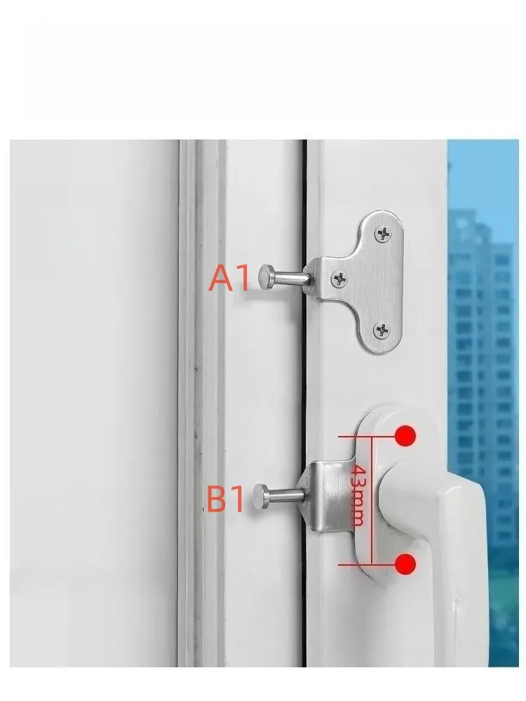 Soporte de límite de seguridad para ventana infantil ajustable de siete u ocho posiciones, Metal y plástico disponible