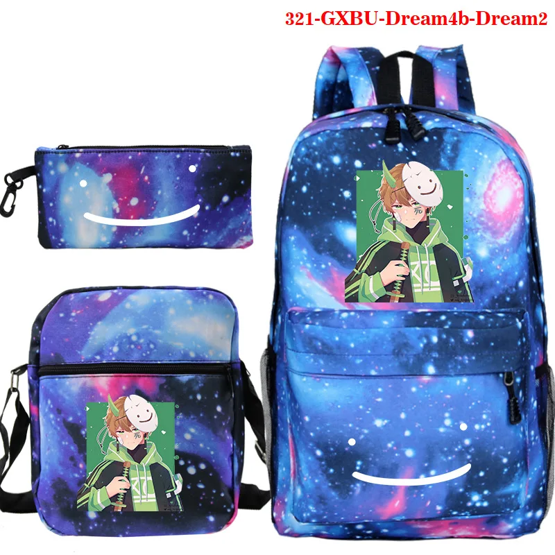 

Dream SMP Backpack 3 Pcs Set Teens Anime Schoolbags Boys Girls Cartoon Knapsack Mochilas Bookbags Laptop Rucksack Daily Bagpack