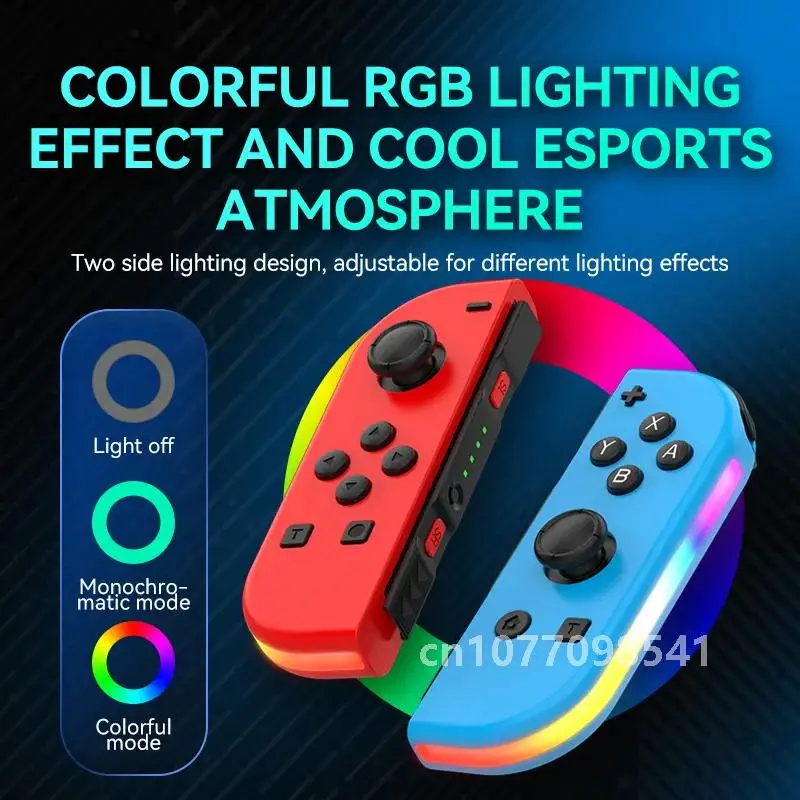 BT 5.2 Joy Controller RGB LED Switch L/R Joypad for Nintendo Switch/Lite/Oled JoyCon Gamepads Joystick with Dual Vibration