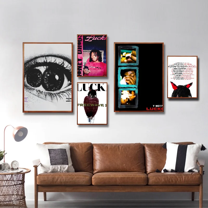Lucki Rapper Poster Self-adhesive Art Waterproof Paper Sticker Coffee House Bar Room Wall Decor