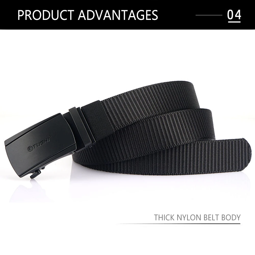 TUSHI New Tactical Belt Metal Automatic Buckle Quick Release Belt Alloy Casual Tooling Training Belt Men's Trousers Outdoor Belt