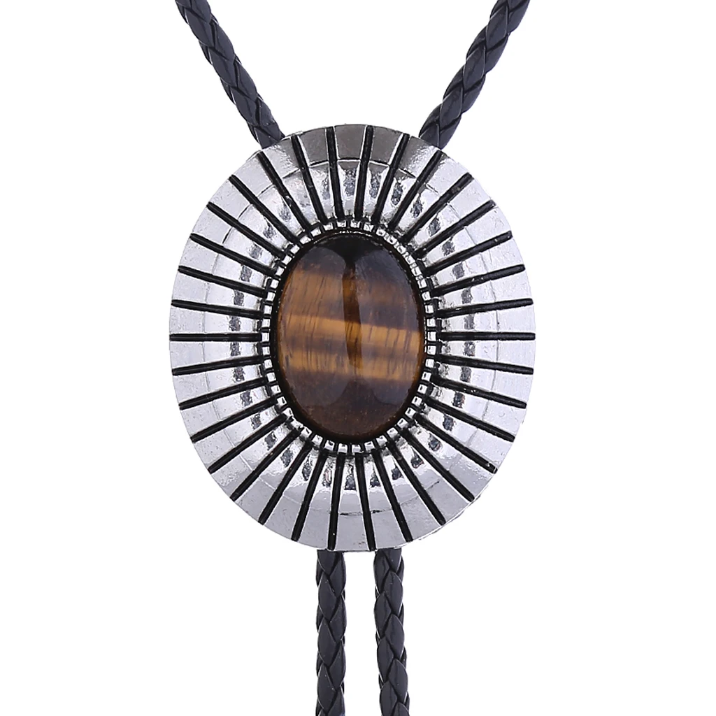 New fashion pop Sun black agate Big Bolo Tie