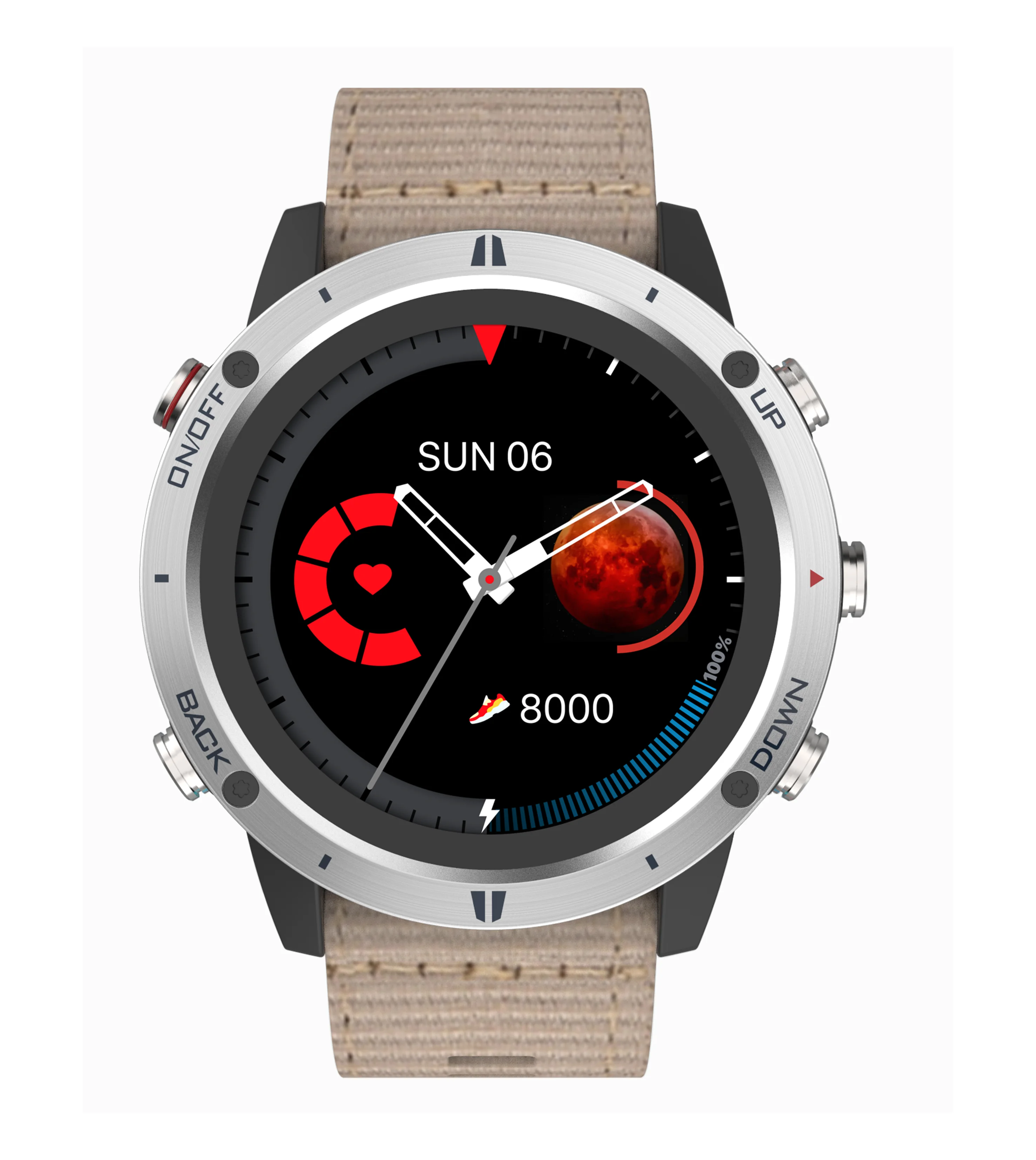 

SUNROAD G5 2023 relojes inteligentes devices sport 1.28 inch TFT clear resolution fast charging smart watch nylon strap