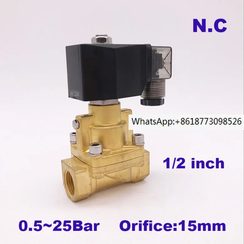 25bar Brass high temperature 2 way water steam solenoid valve for hot water G1/2