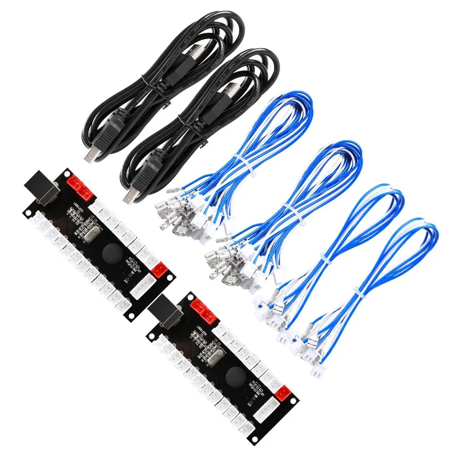 Guwarry 2-Player Zero Delay USB Encoder PC to HAPP Joysticks/HAPP Arcade Buttons for PC MAME Raspberry Pi Arcade1Up - Three 5V