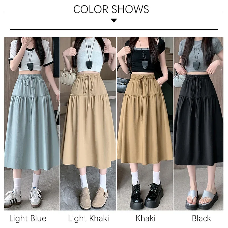 Tfetters 2025 verão uma linha saias femininas pequenas flores design moda cintura alta fino ajuste retro meados saia senhoras vêtement femme