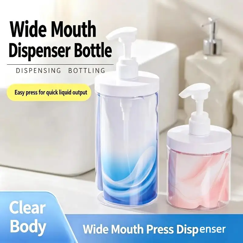 High Capacity Refillable Hair Mask Dispenser Bottle Pressurized Clear Empty Container for Travel Salon Detergent Shower Gel Sto