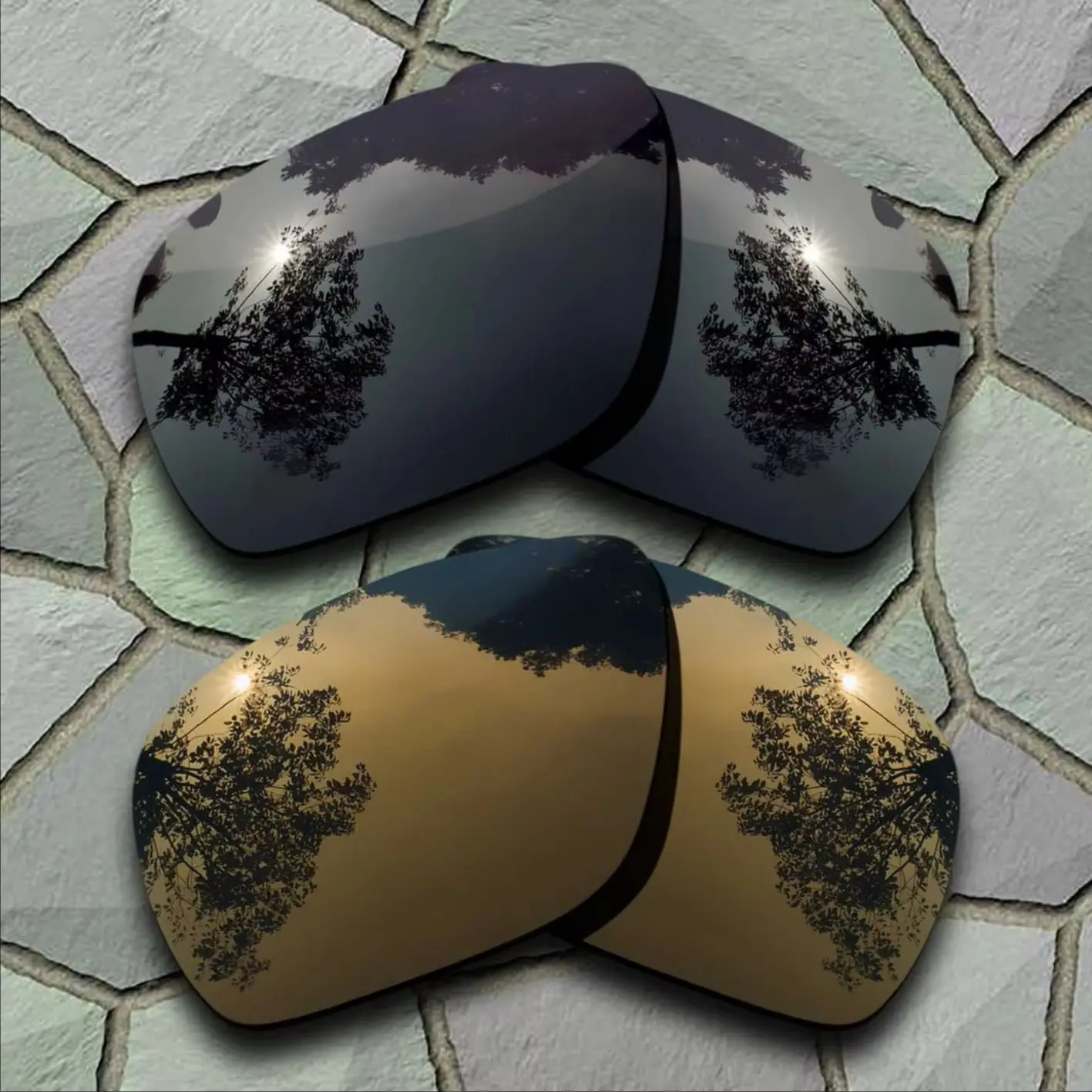

2SETS Grey Black&Bronze Copper Polarized Replacement Lenses for Oakley Dispatch 1 Sunglasses