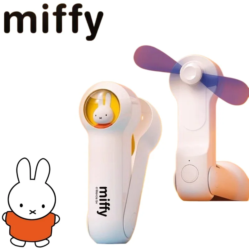 Creative Miffy Bunny Unisex New Cute Cartoon Pattern Portable Handheld Rechargeable Fan, Trendy Personalized Gadget Holiday Gift