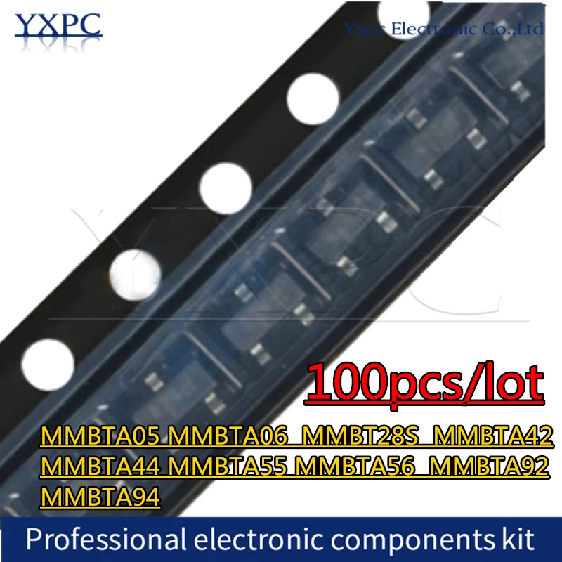

100pcs MMBTA05 1H MMBTA06 1G MMBT28S M28S MMBTA42 1D MMBTA44 3D MMBTA55 2H MMBTA56 2G MMBTA92 2D MMBTA94 4D SOT-23 triode