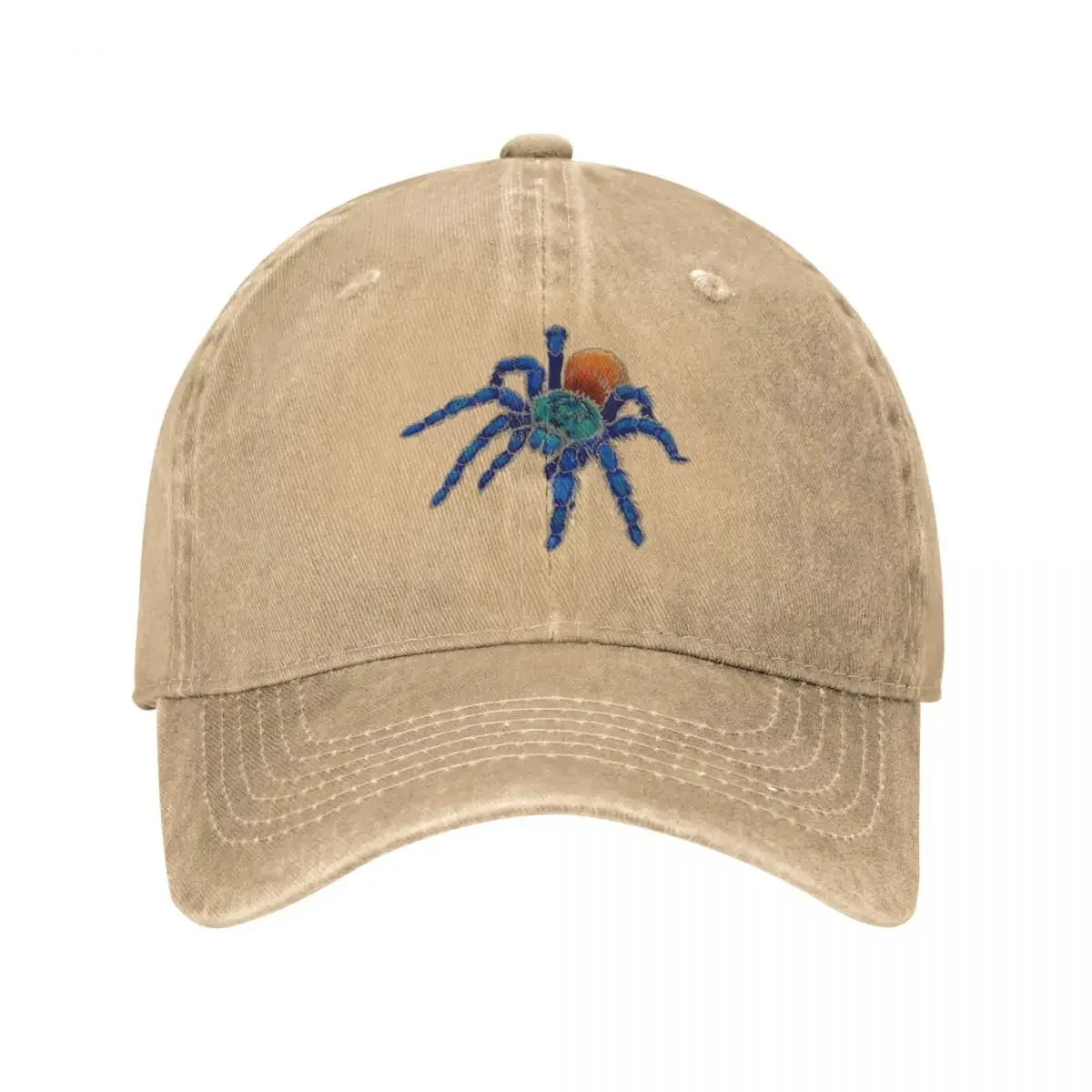 Greenbottle Blue Tarantula with Khaki Outline Cowboy Hat |-F-| Men'S Baseball Cap Women'S