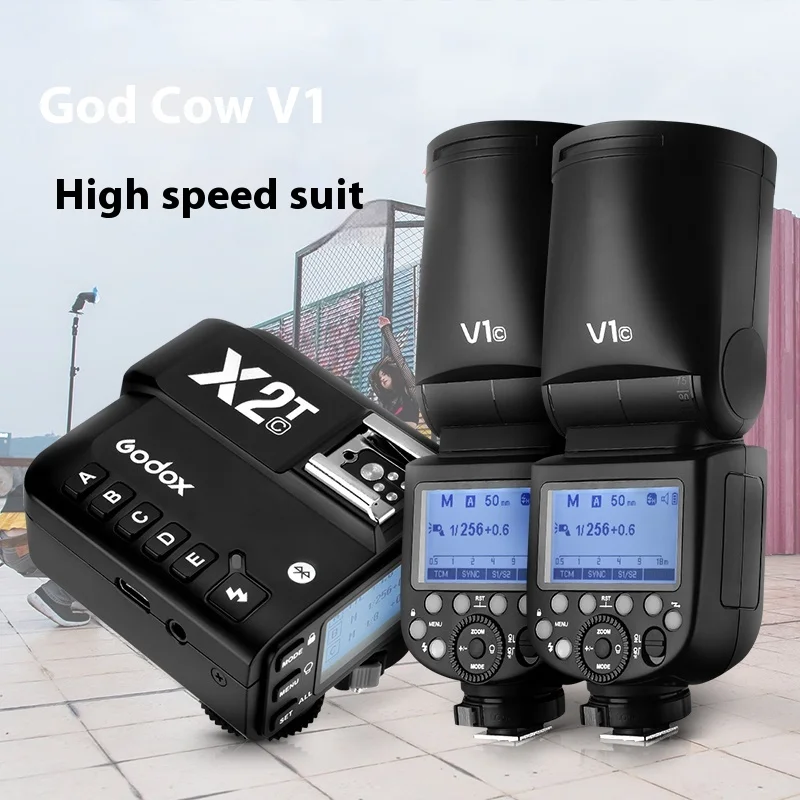 Godox V1 V1C V1N V1S V1F V1O TTL HSS 1/8000s Speedlite Flash with Xpro Trigger for Canon Nikon Sony Fuji Olympus