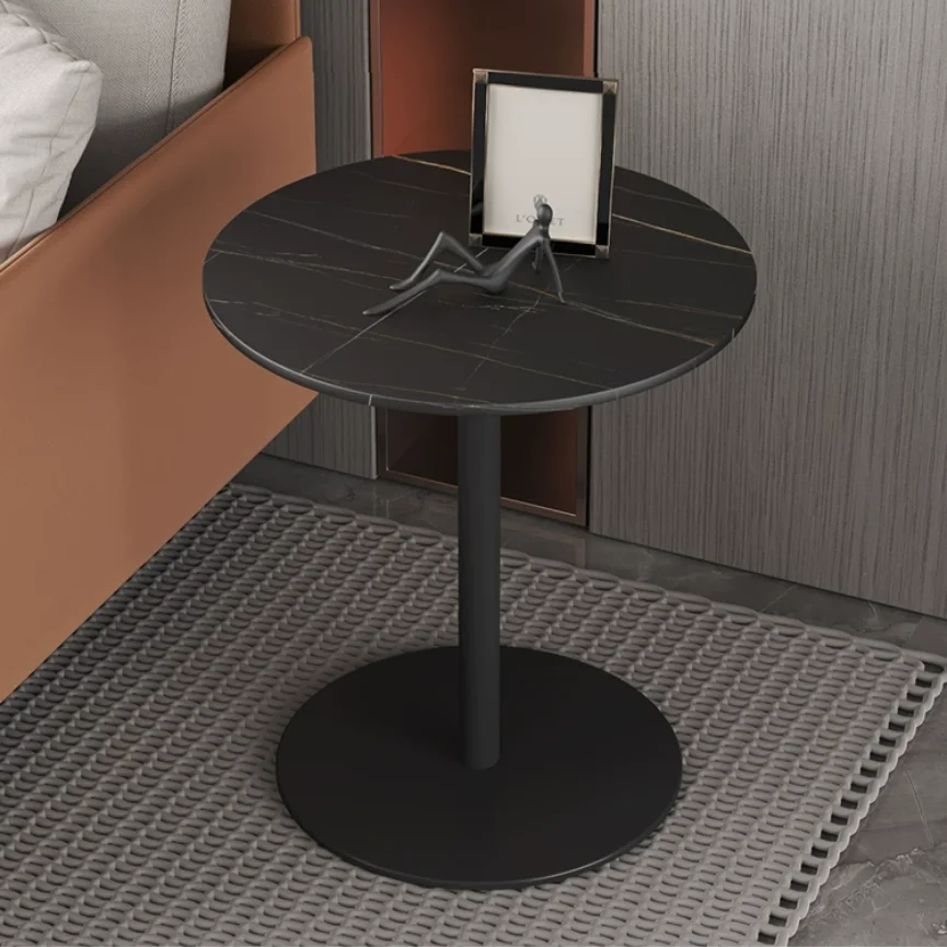 Tavolino da Parete, Tavolino Angolare per Divano, Tavolino Rotondo in Metallo per Soggiorno e Camera da Letto, Tavolino Rotondo Piccolo da Balcone