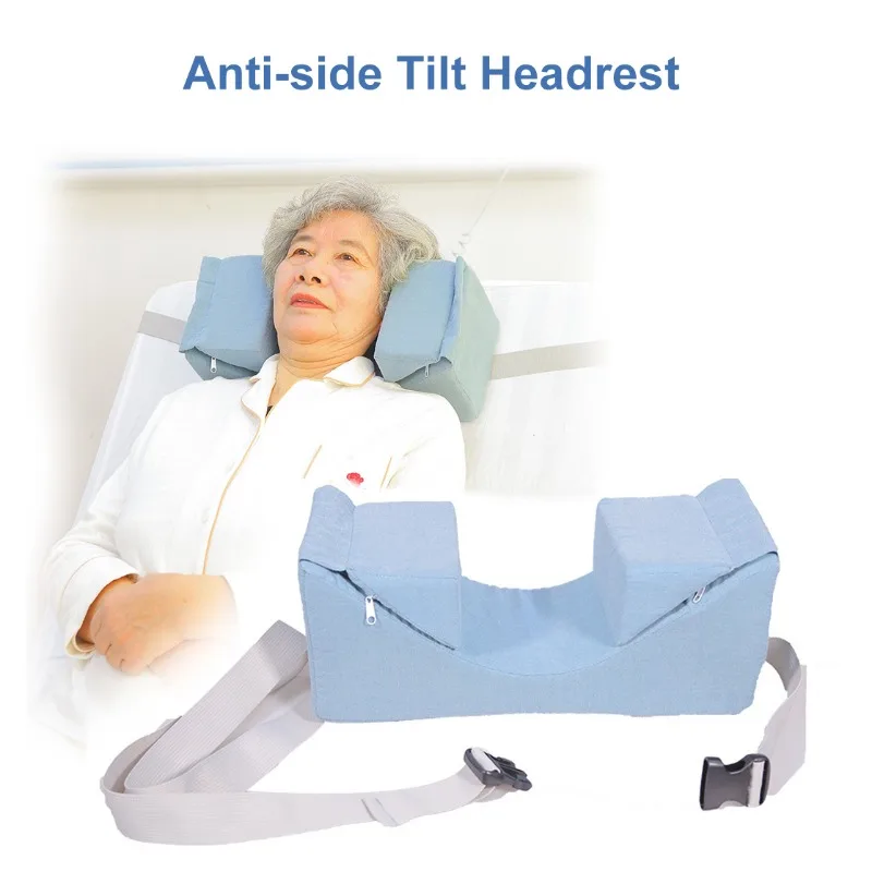 Anti Side Deflection Head Restraint Antibacterial High Elastic Sponge Fixed Prevent Patient Head Tilt Cervical Protection Pillow