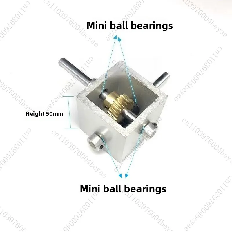 Reductor de tornillo sin fin, caja de cambios pequeña, caja de cambios de marcha atrás en ángulo recto de 90 grados, reductor de ángulo