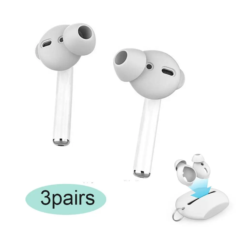 

Black White Dustproof Anti Lost Earphone Replacement Silicone Earbuds Cover Earplug Protector Protective Caps For Airpods
