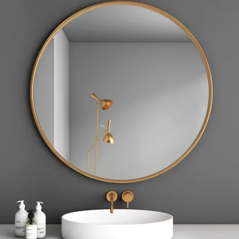 Tempered Glass Mirror  Fog-Free HD Vanity Reflector Waterproof Round Mirror for Sinks  Wall-Mounted Mirror for Bathrooms