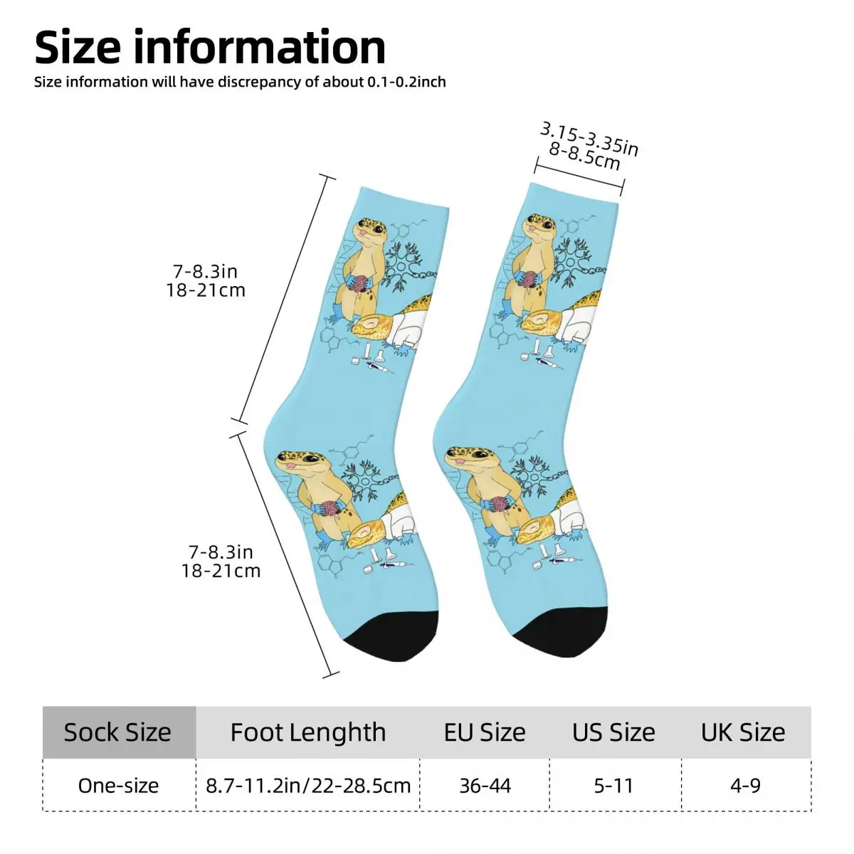 Science Research Leopard Geckos Unisex Winter Socks Hiking Happy Socks street style Crazy Sock