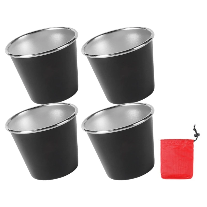 

1Set Outdoor Wine Cup Stainless Steel Travel Beer Cup Camping Utensils Cup for Hiking and Picnics Dropship
