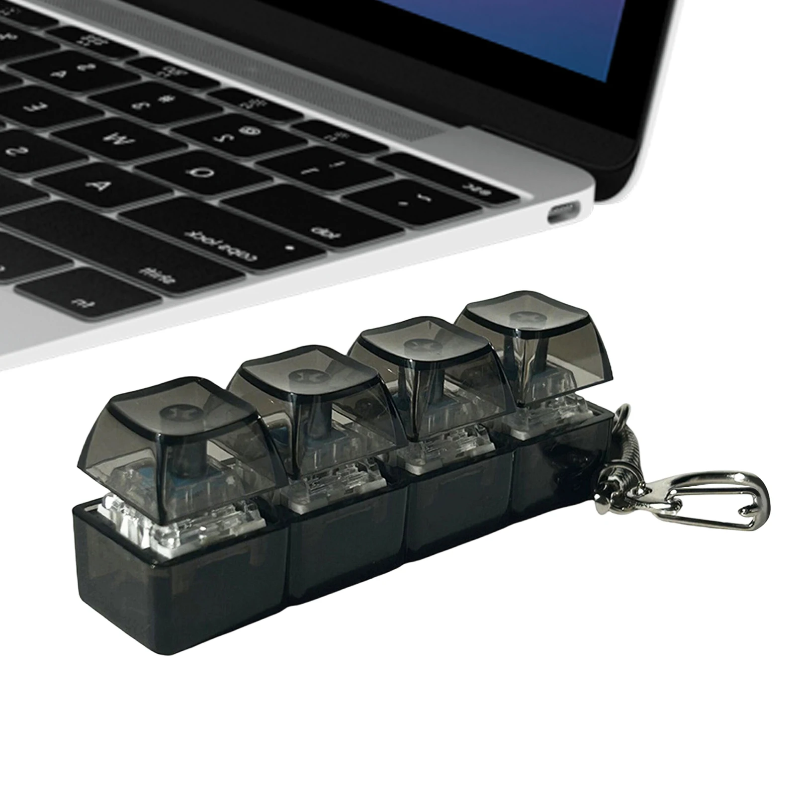 Keyboard Fidget Toy Portable Stress Relief Keychain Keyboard Keychain with Light for Students Office Coworkers Friends Family