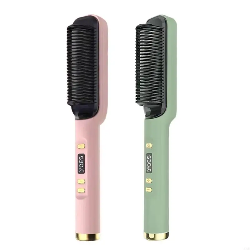 Effortless Hair Straightening Comb Featuring Fast Heating Anti Scald And 5 Heat Settings For Quick Styling 110V