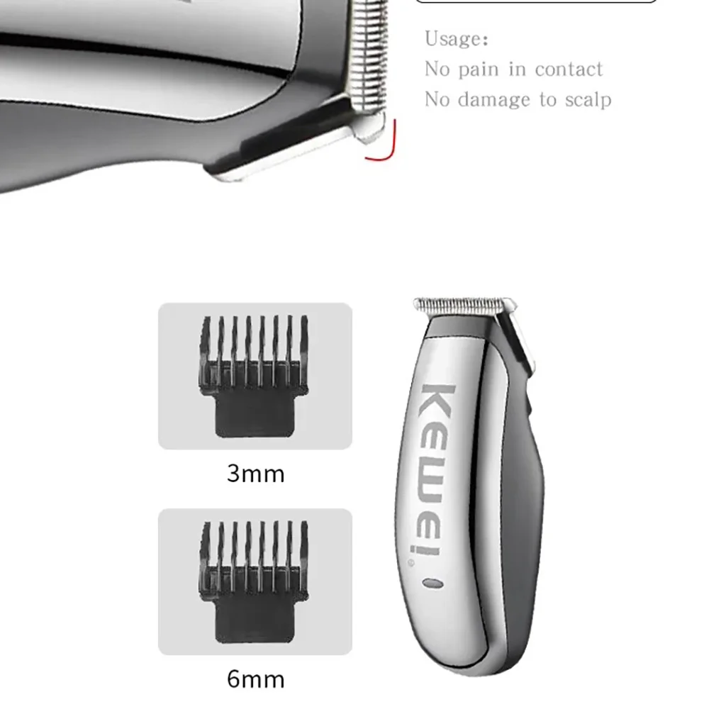 Kemei Mini tondeuse à cheveux électrique hommes tondeuses à cheveux/barbe Portable voyage coupe de cheveux Machine Rechargeable sculpture tondeuse KM-666C