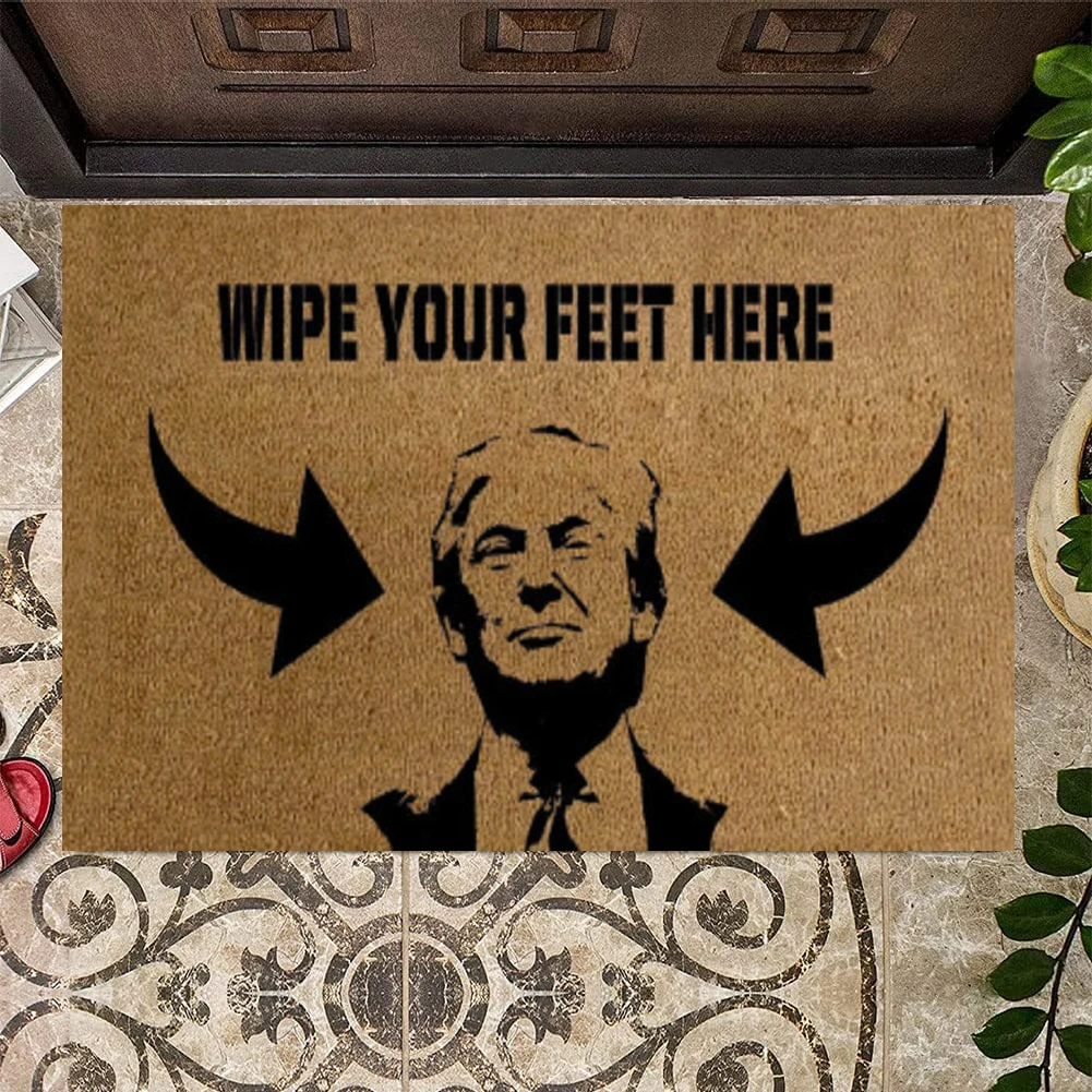 

Trump Wipe Your Feet Here Doormat, Non-Slip Rubber, Funny Housewarming Gift, Welcome Door Mat, Front Floor Mat, Room Decor, 24x1