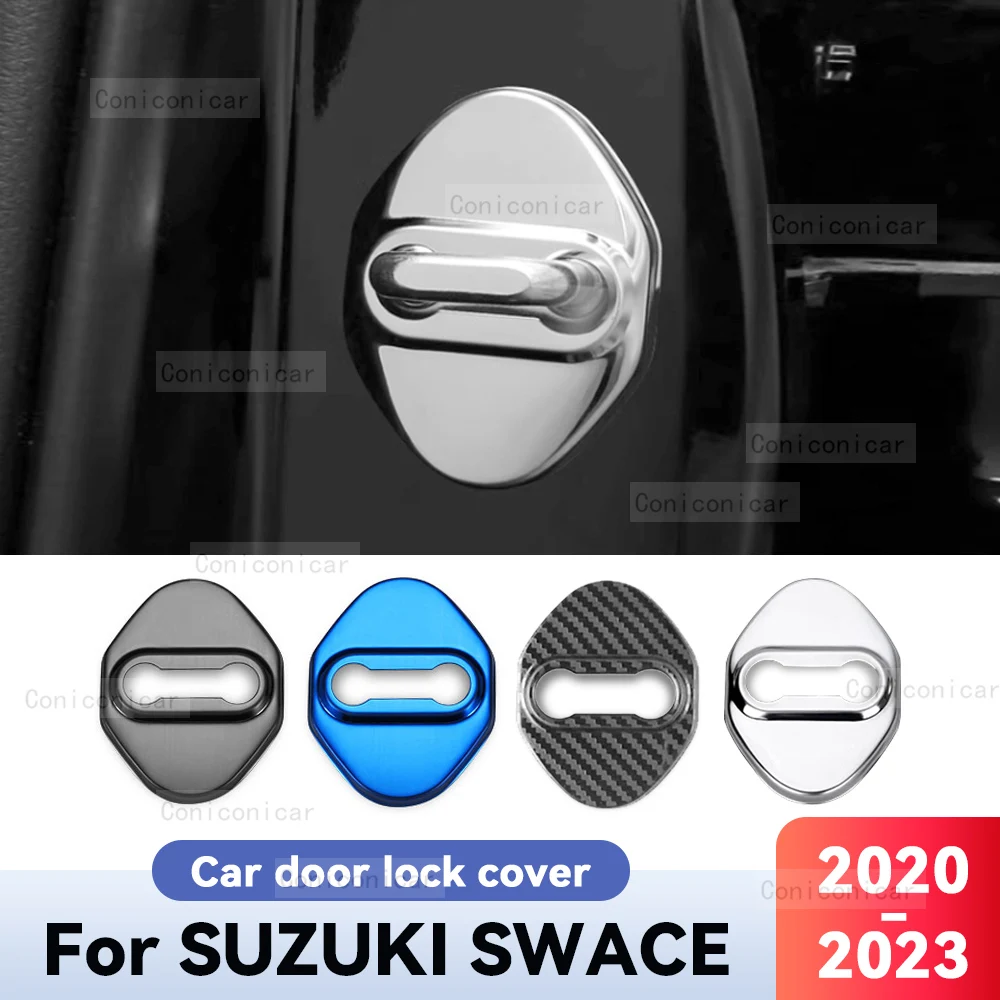 For SUZUKI SWACE 2020-2023 Car Door Lock Protection Cover Decoration Emblems Case Decor Auto Stainless steel Accessories