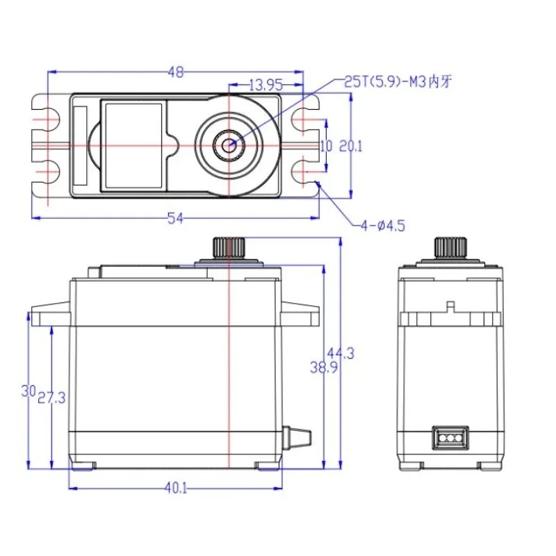 SmCpSH-5565MH 35kg High Voltage, Metal Gear Actuator (6V/7.4V/8.4V) Can Be Programmed And Used Together With The HFP-3 Programmi