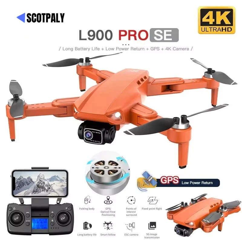 L900 Pro SE GPS 드론 전문가용 4K HD 5G 와이파이 FPV 카메라 쿼드콥터, 브러시리스 모터 RC 미니 드론, 어린이 장난감, 신제품