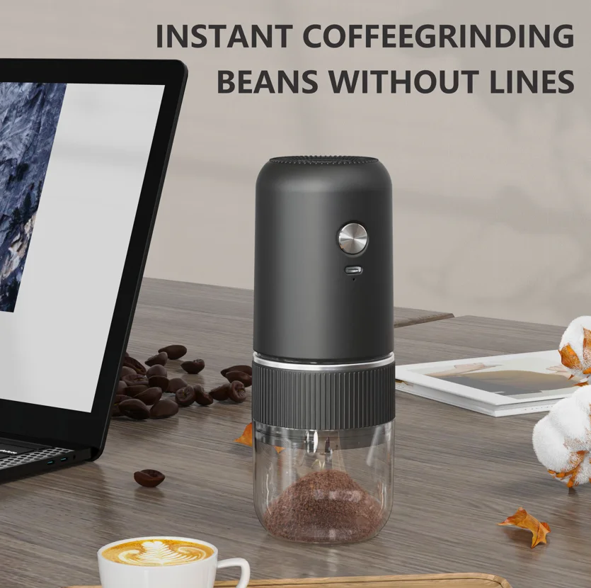 

2024 New Electric Coffee Bean Grinder One-button Start Automatic Power Off 1200mAh Battery Capacity Small Coffee Machine