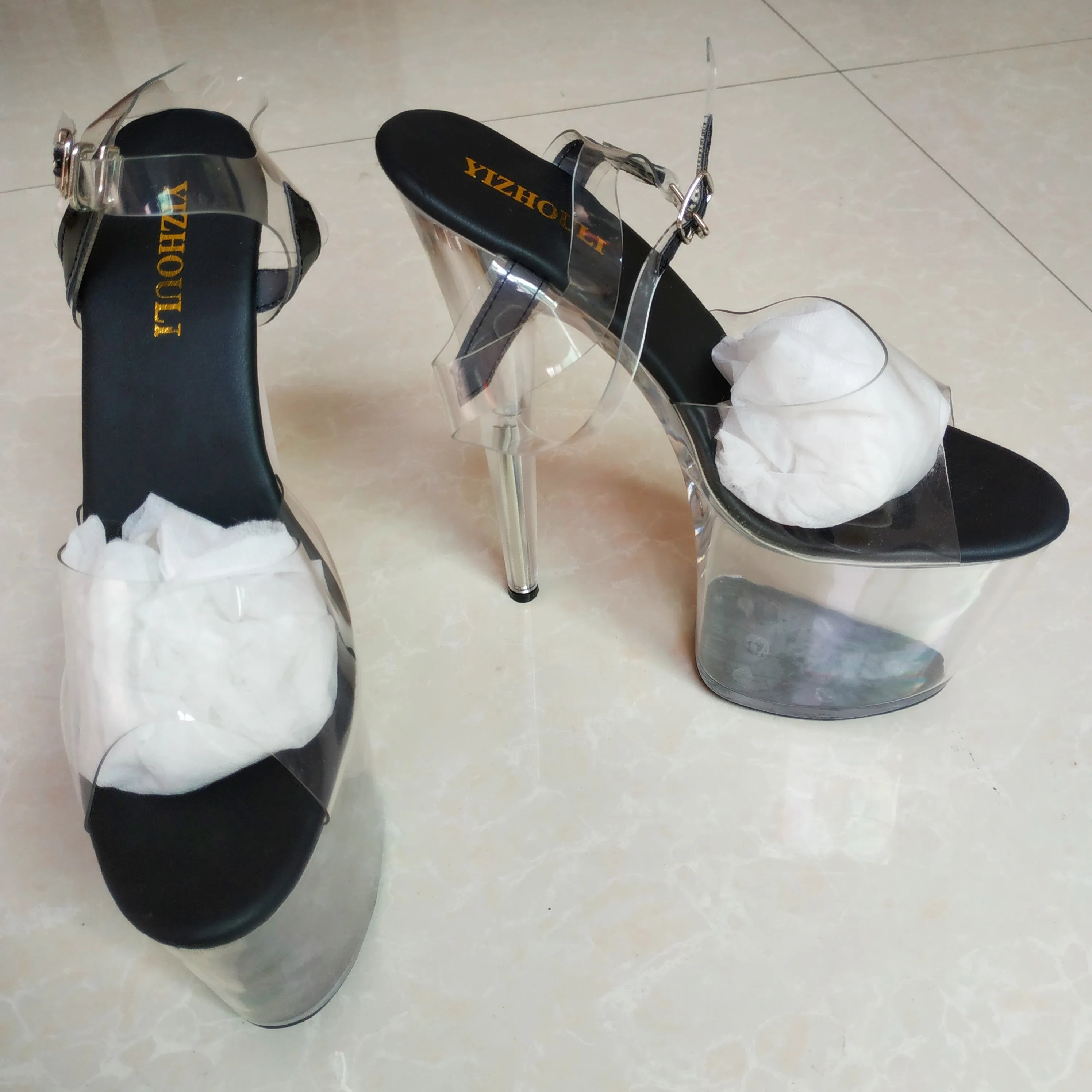 

Классические сандалии с открытым носком 20 см, туфли на очень высоком каблуке и платформе для танцев на пилоне/выступления/звезды/модельная обувь, свадебные туфли