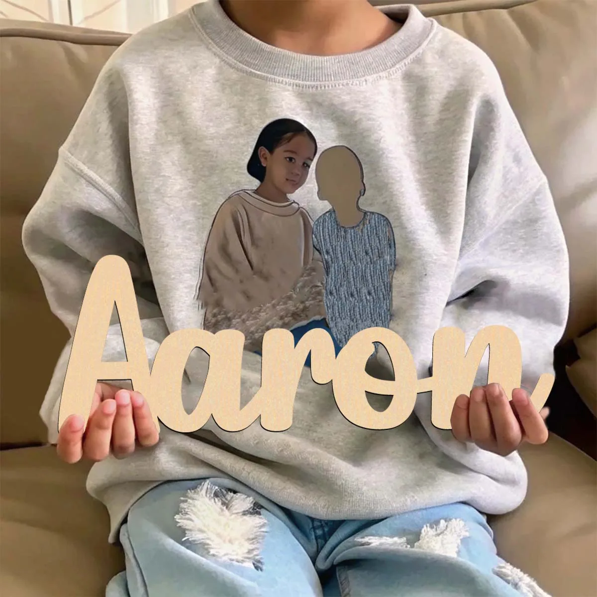 1pc Creative Aaron example Custom Name Wooden Plaque Wooden Sign Laser-Cut Sign Unfinished Wood for Painting or Glittering