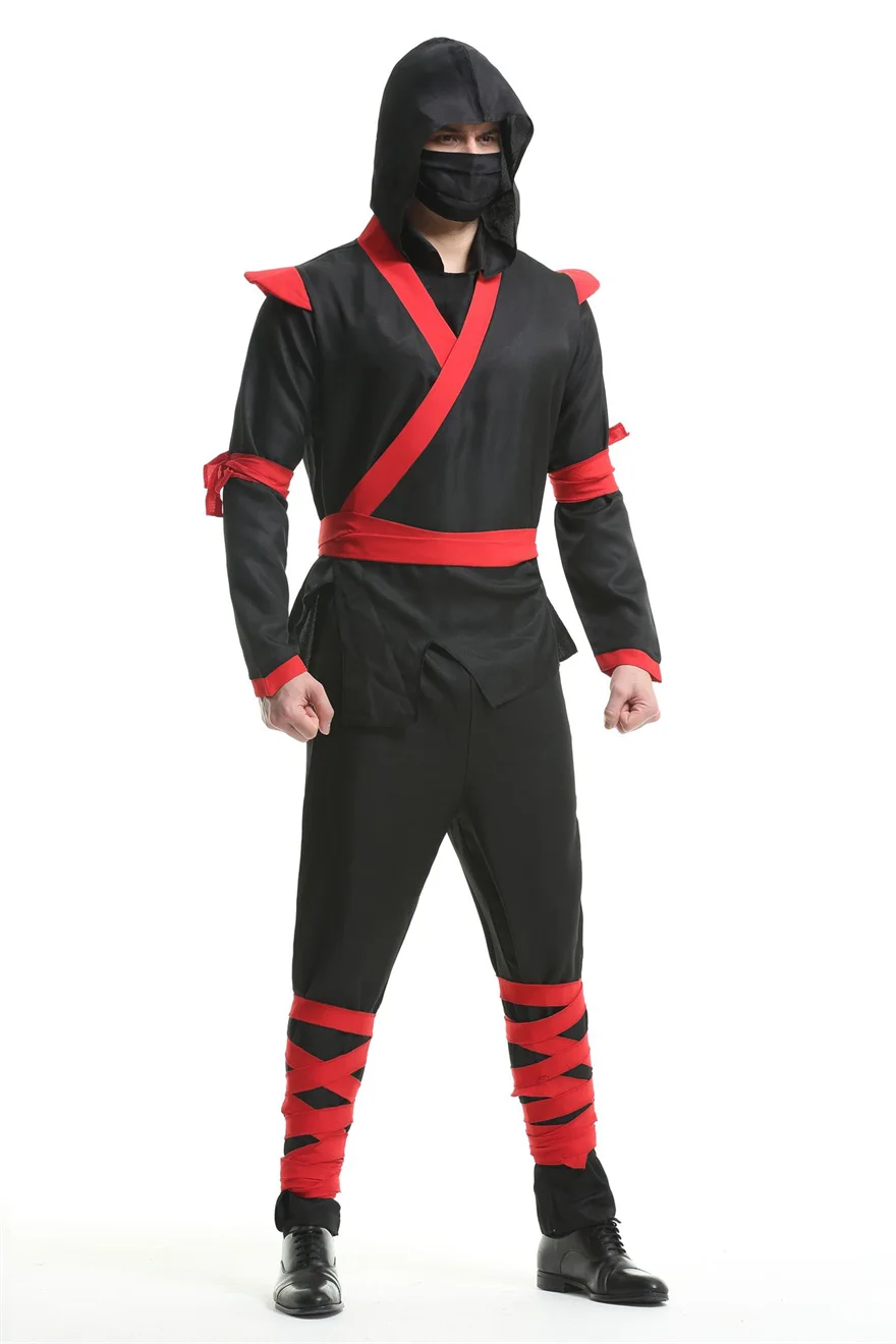 Men Japan Samurai Costumes Ninja Cosplay Clothes Suit For Adult Ninja Halloween Carnival Fancy Party Dress