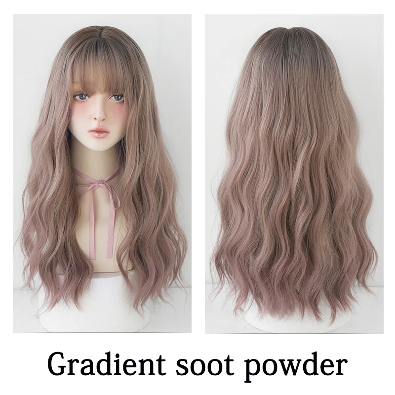 ลดล้างสต๊อก: ผมหยิกหยักศก 22 นิ้ว มีหน้าม้า ผมสังเคราะห์ธรรมชาติ เหมาะสำหรับงานปาร์ตี้ประจำวันของผู้หญิง วิกผมฮาโลวีน