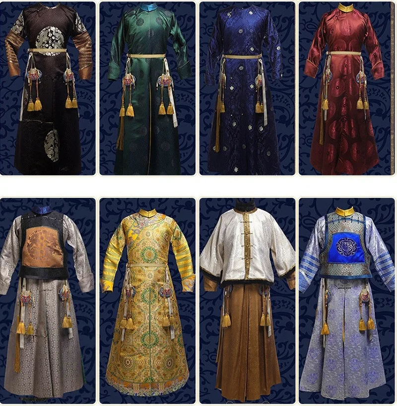 

Imperial Court Uniform Travel Beijing Palace Museum Dragon Robe Ancient Qing Dynasty Emperor Gown Manchu Court Men's Costume