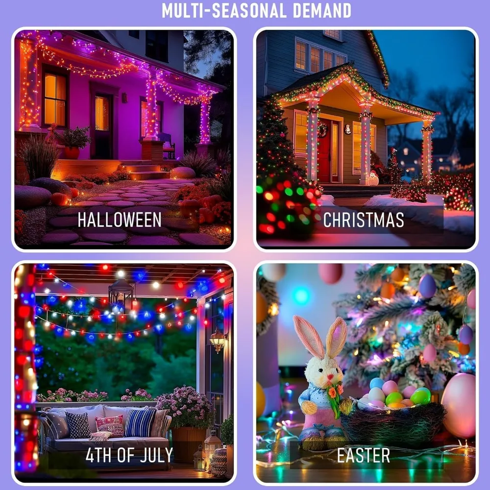 TW SHINE 300 LED 100FT Luci natalizie e di Halloween che cambiano colore impermeabili con telecomando e controllo APP