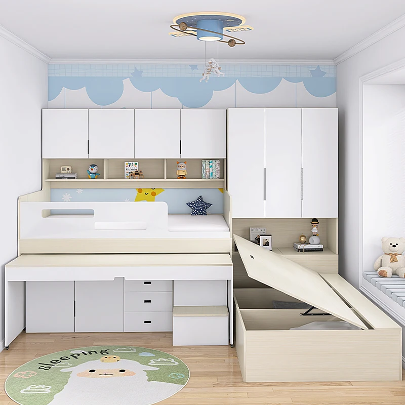 نوع خلع الأسرة العلوية والسفلية مجموعة عالية وسفلية من حصير غرفة الأطفال المتداخلة سرير الطفل والأم مع des