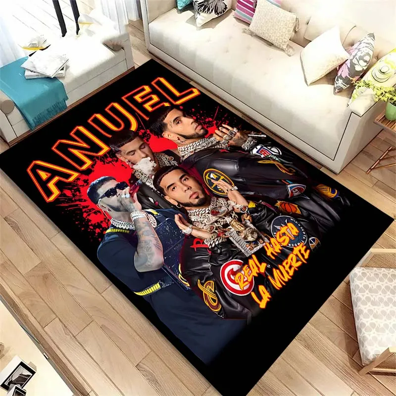 Singer free Anuel AA rapper Hip Hop carpet Living room bedroom home decor, children's room baby pad bathroom kitchen carpet gift