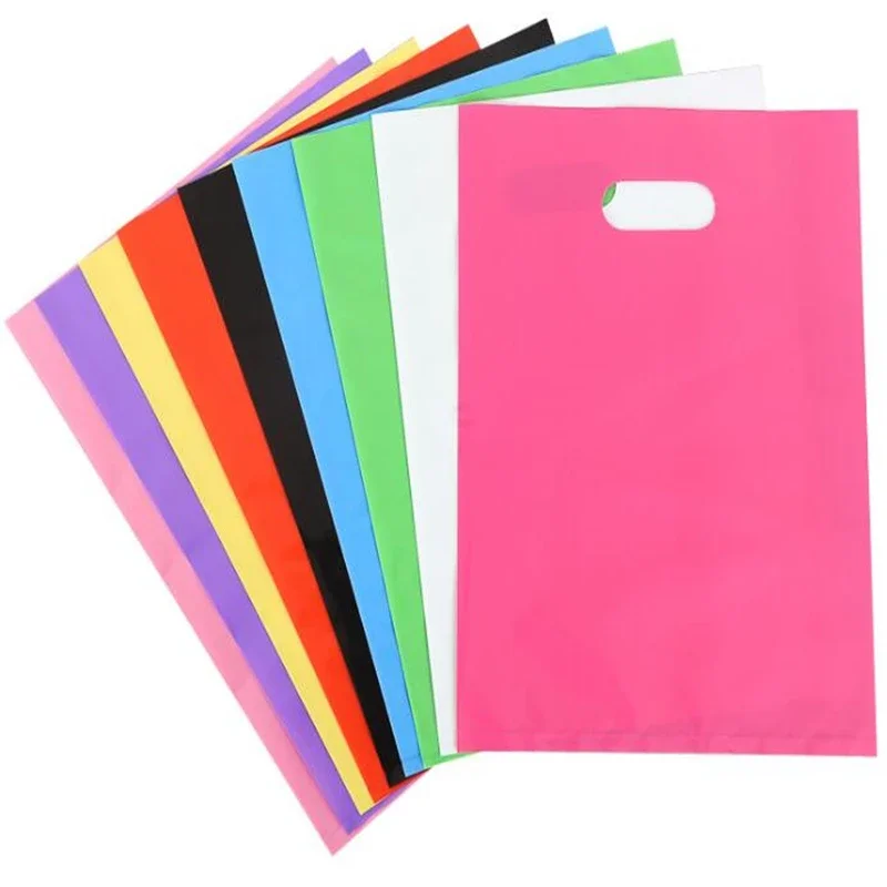 

50 pcs Plastic bag gift bag with handle,Handle plastic shopping bag,wedding party gift shopping plastic bags with handle