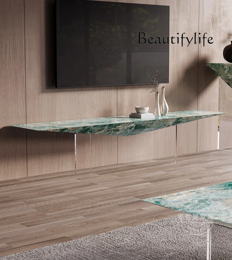 

Hanging TV cabinet living room new high-end Italian minimalist designer acrylic floating floor cabinet
