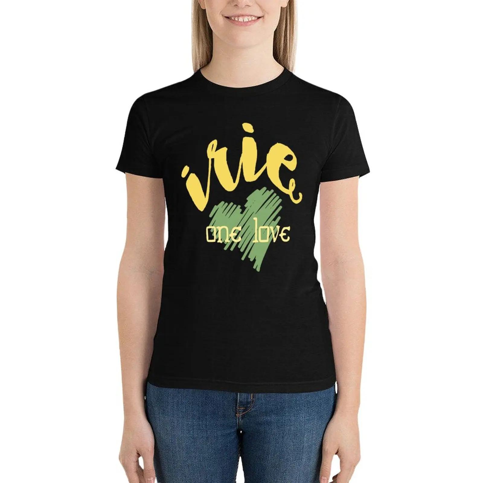 

Jamaica IrieOne Love T-Shirt oversized aesthetic clothes Blouse western t shirts for Women