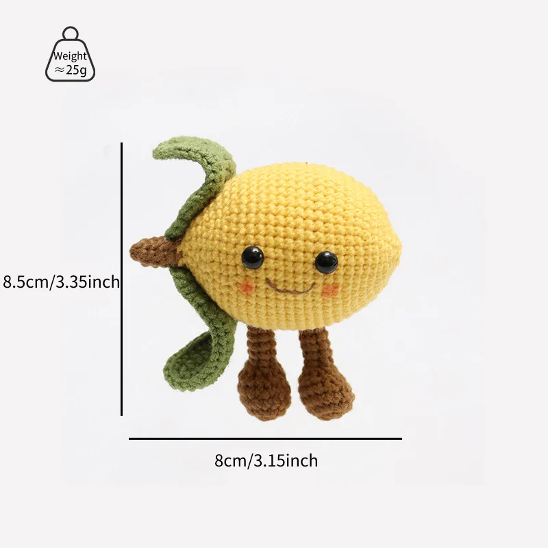 Handmade Hooked Lemon Pendant Knitted Key Chain Pendant Woven Cartoon Doll Bag Pendant Business Couple Mother Gift